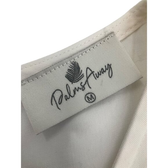 Palms Away White Flowy Long-Sleeve Tunic Dress boutique M coastal minimalist - Picture 7 of 7